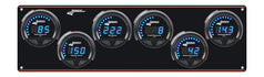 Digital Elite LED Waterproof Gauge Panel from Longacre, 6 Gauge Oil Pressure/Water Temperature/Oil Temperature/Fuel Pressure/Water Pressure/Volt