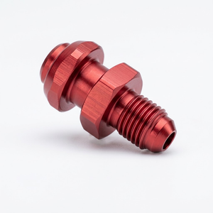 Longacre #3 AN to 3/16 inch brake line frame fitting with jam nut