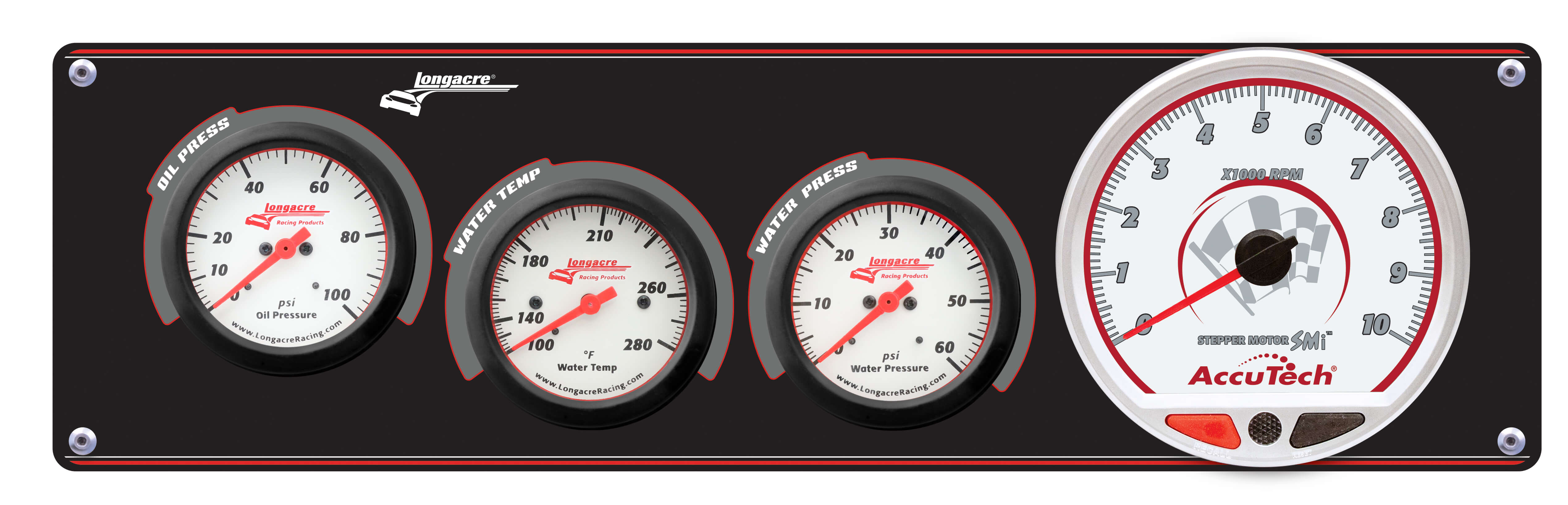 Sportsman™ Elite 3 Gauge Panel w/Tach Oil Pressure, Water Temperature, Water Pressure