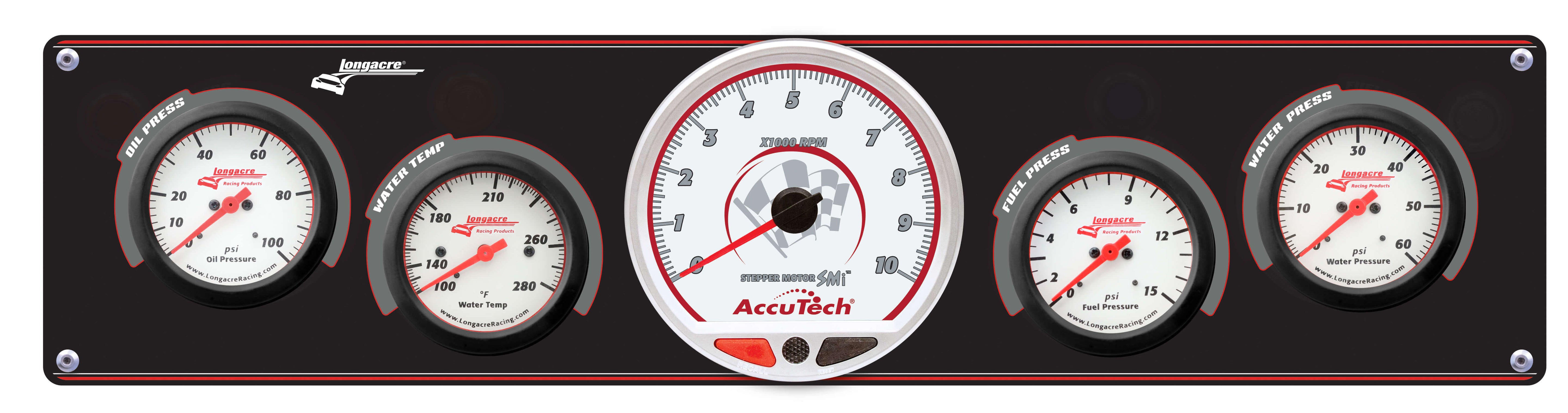 Sportsman™ Elite 4 Gauge Panel w/Tach Oil Pressure, Water Temperature, Water Pressure, Fuel Pressure