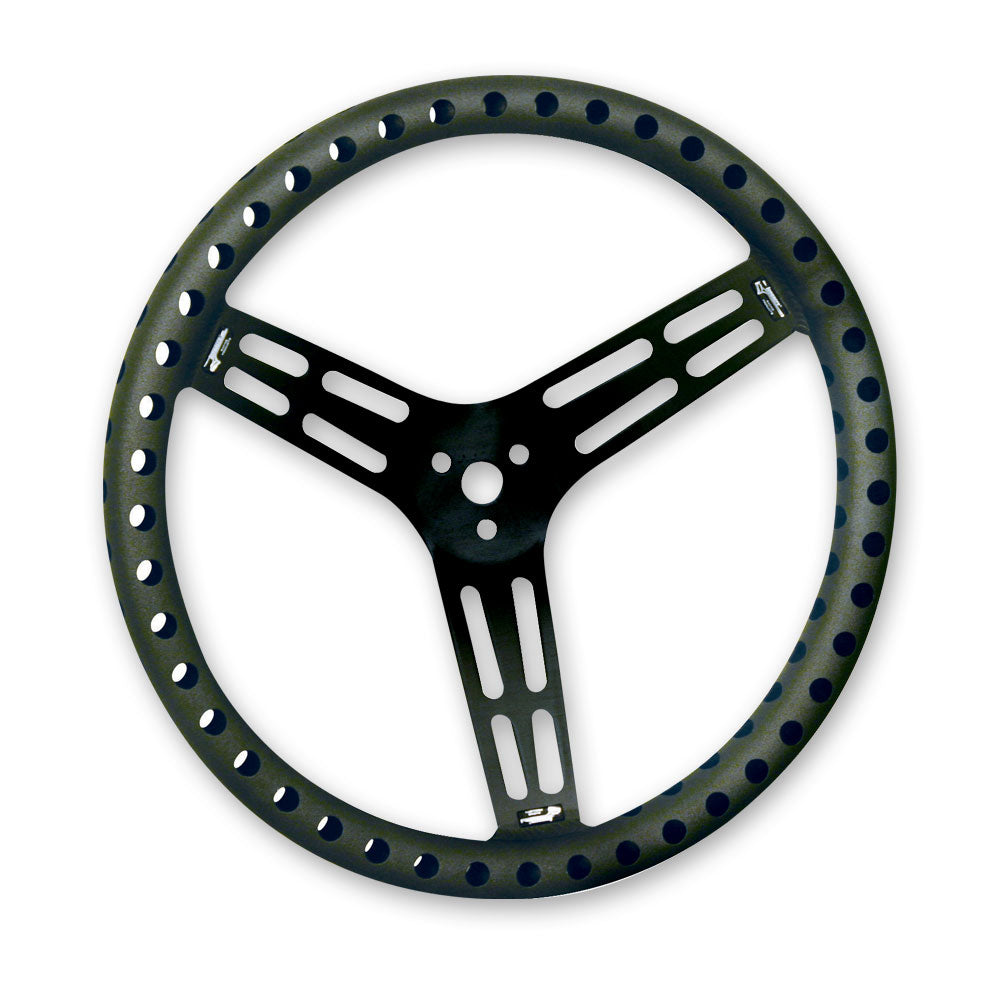 15" Uncoated Black Aluminum - DRILLED - Flat